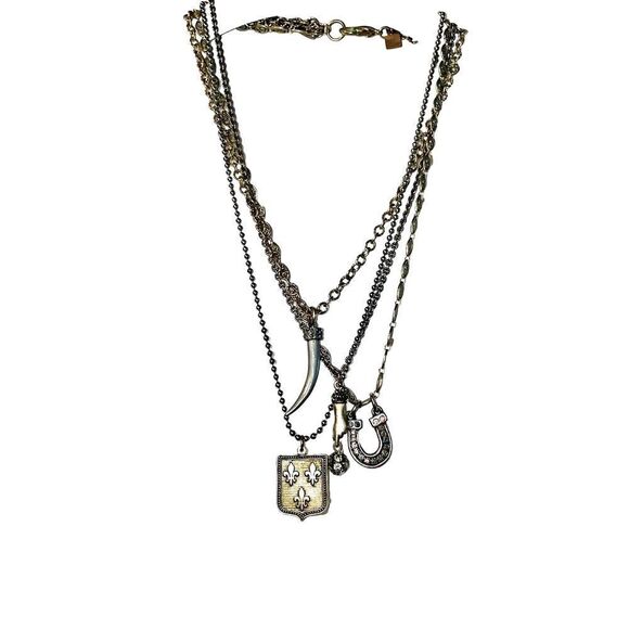John Wind Maximal Art Multi Chain & Charm Vintage Necklace… Rare! - Picture 3 of 16